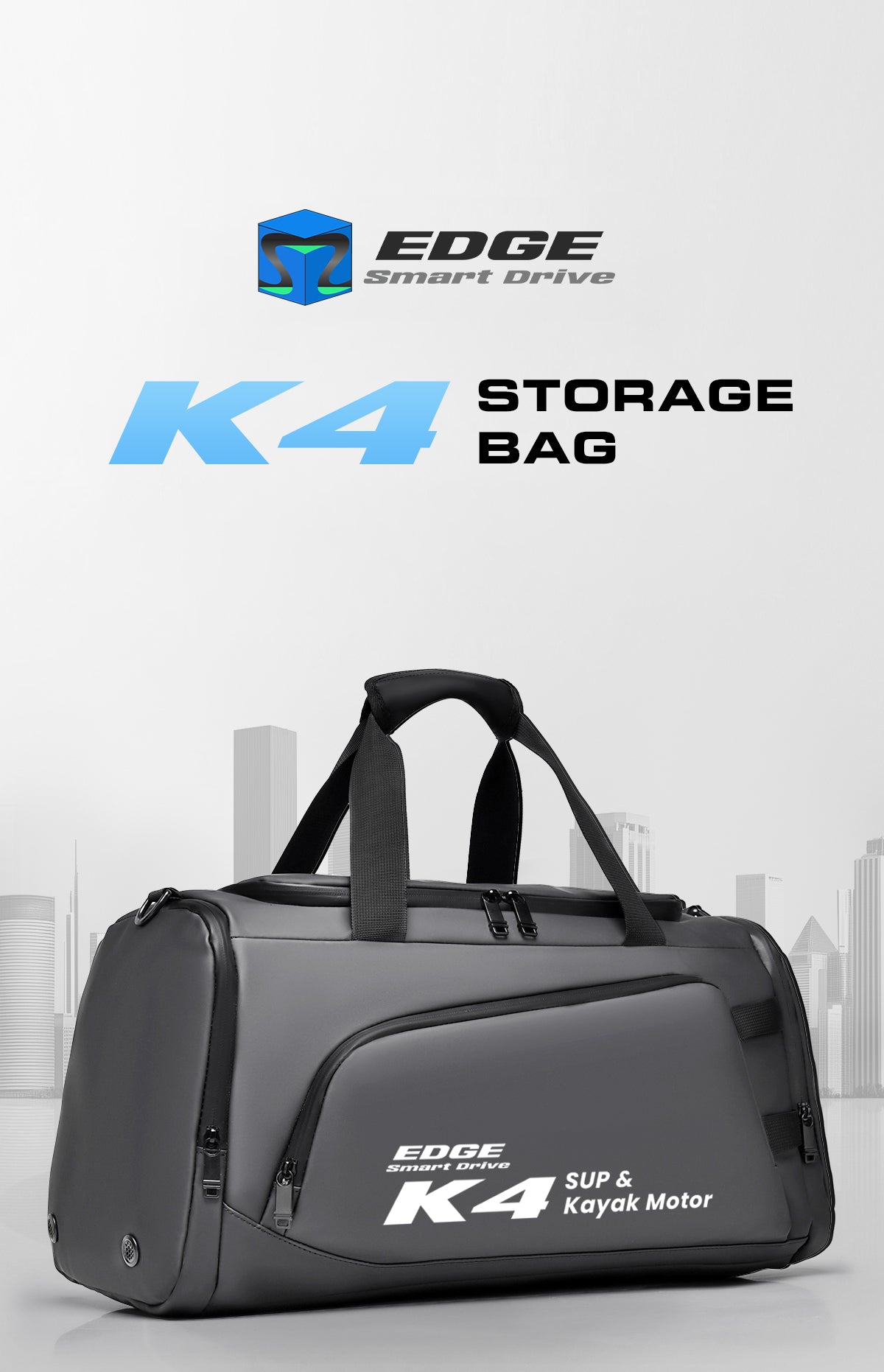 K4 Dedicated Carrying Bag | Grey or Soft Green for Paddleboard/Kayak Motor and Battery